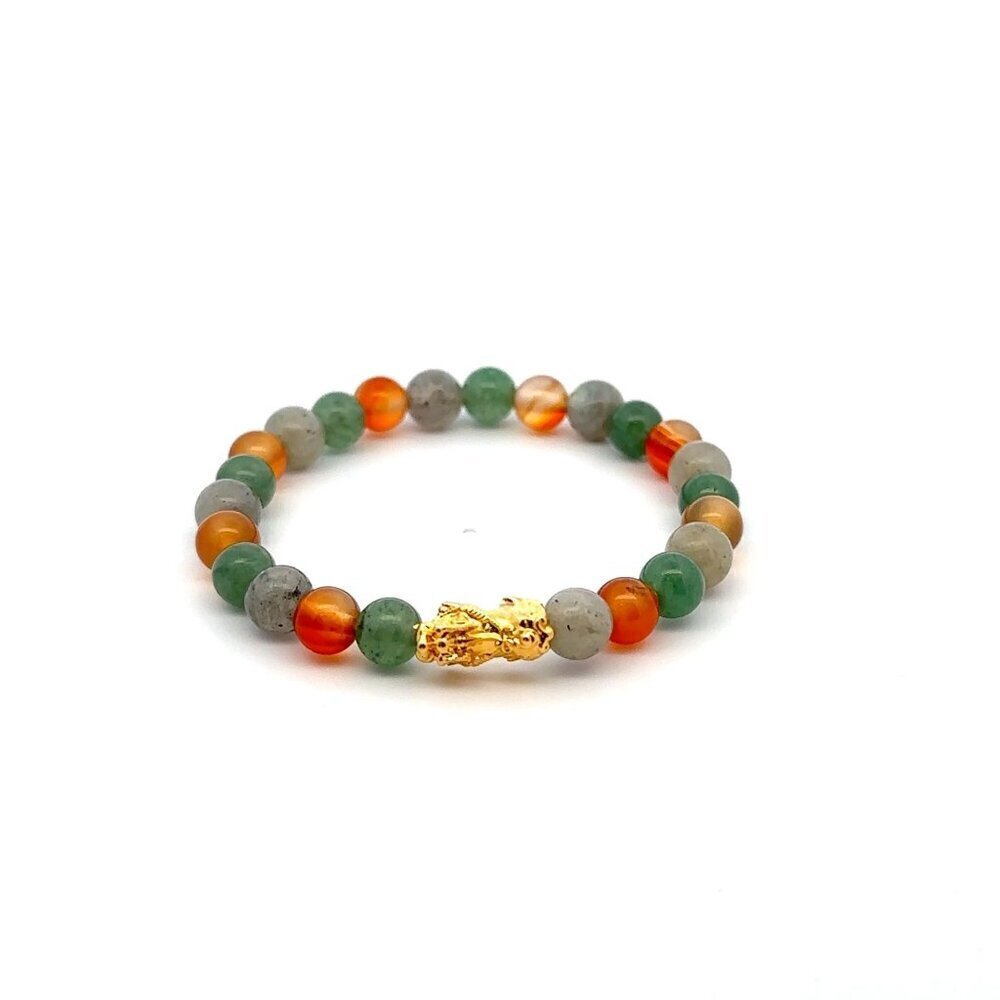 18k Gold Dragon Pixiu Piyao Lucky Charm Bracelet Zodiac Signs Taurus Gemstones 6 96$
